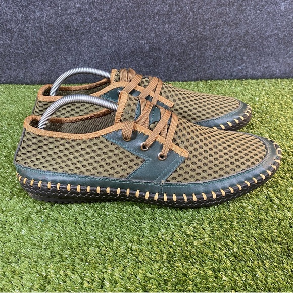 Mens Fashionable Breathable Mesh Casual Minimalist Shoes Size 13 Olive Green Tan main image 9